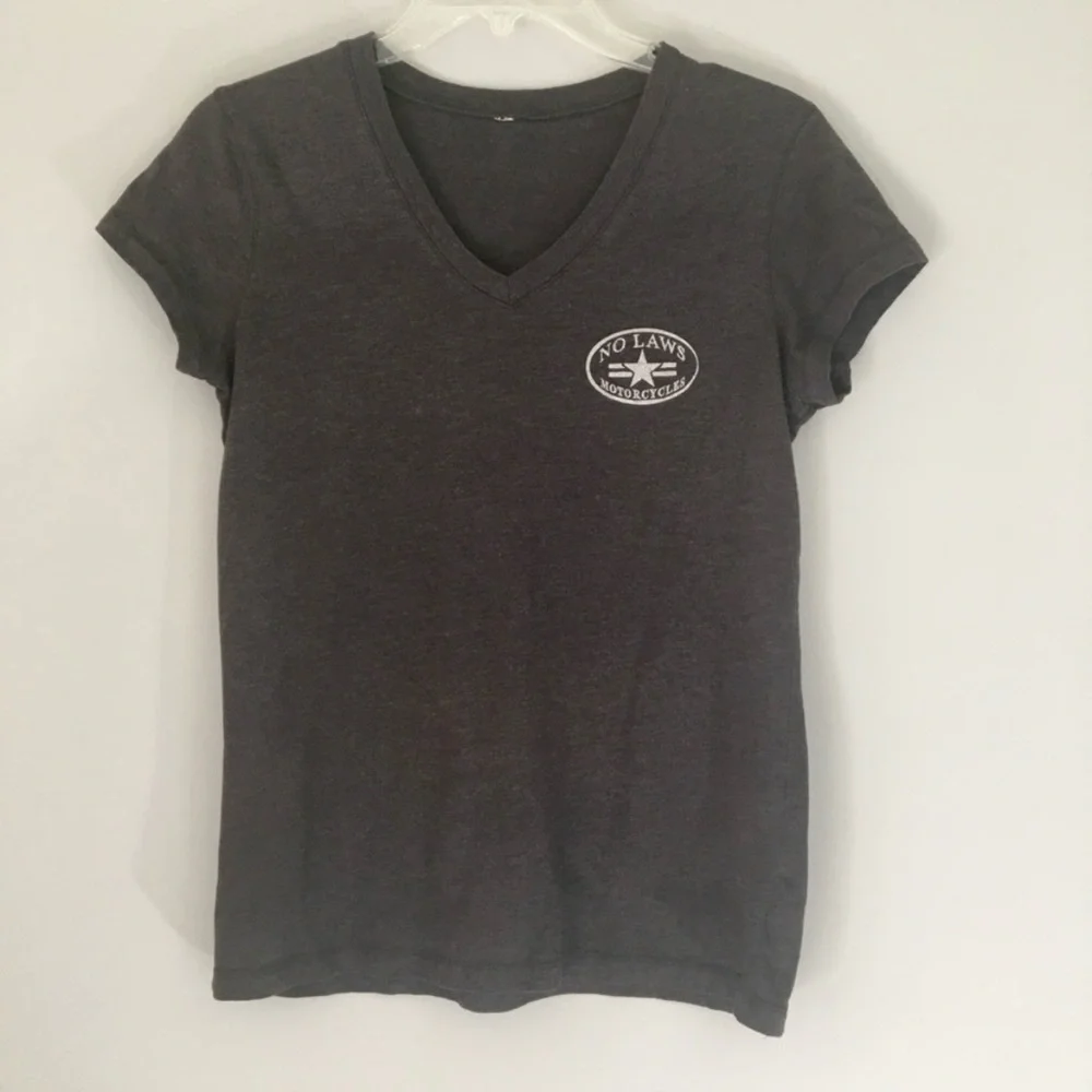 No Laws Motorcycles 2014 Sturgis Skull Graphic V Neck Tee Limited Edition‎